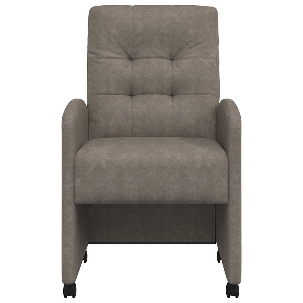 Eetkamerstoelen met Wieltjes 2 pcs Grijs 58 x 67 x 97 cm is nu te koop bij PeponiXL, paradijselijk wonen!