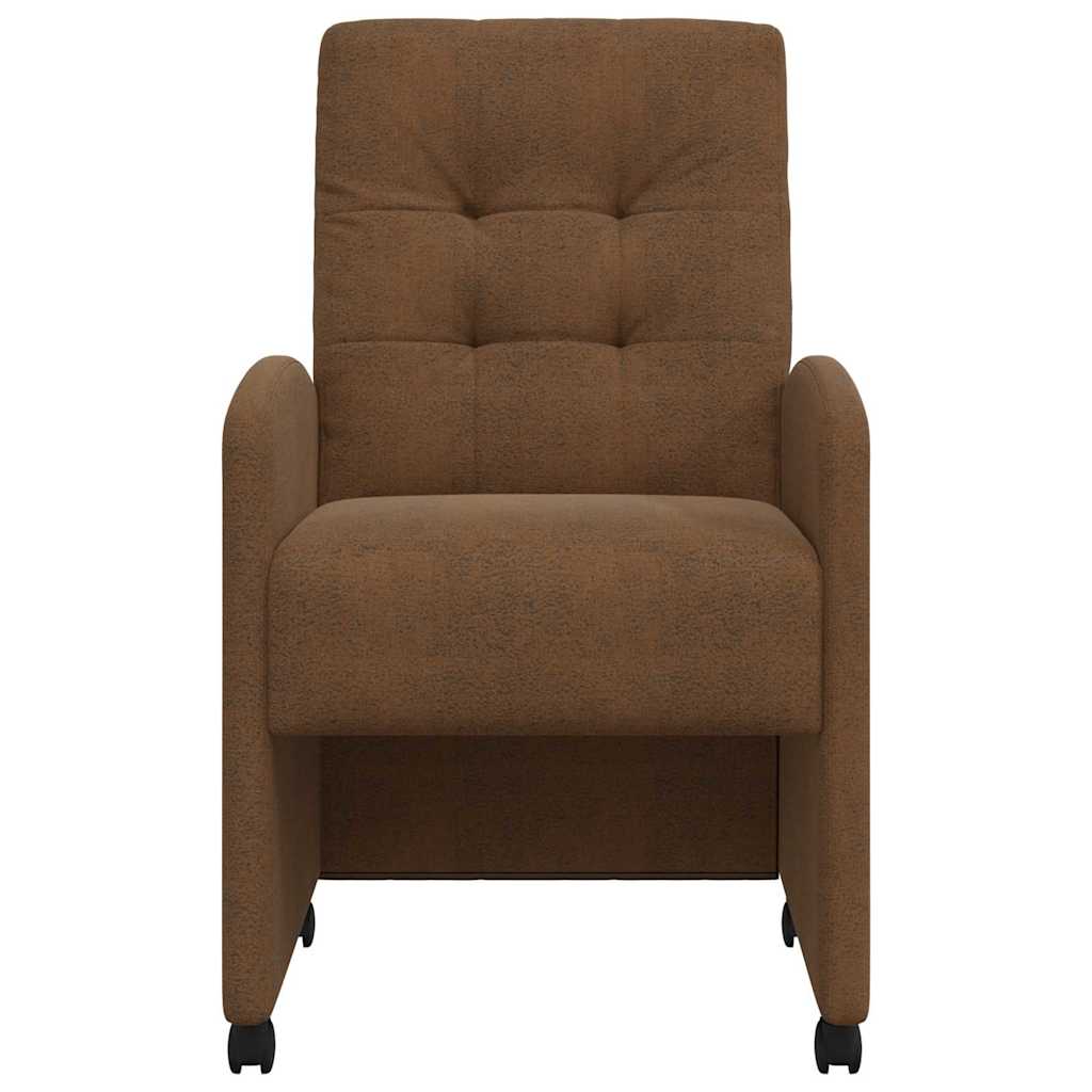 Eetkamerstoelen met Wieltjes 2 pcs Bruin 58 x 67 x 97 cm is nu te koop bij PeponiXL, paradijselijk wonen!