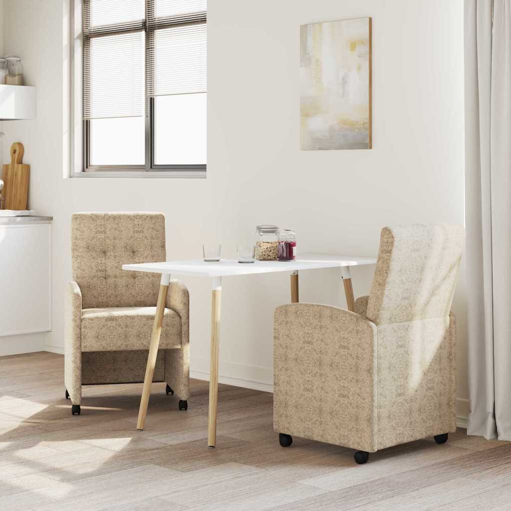 Eetkamerstoelen met Wieltjes 2 pcs Lichtgrijs 58 x 67 x 97 cm is nu te koop bij PeponiXL, paradijselijk wonen!