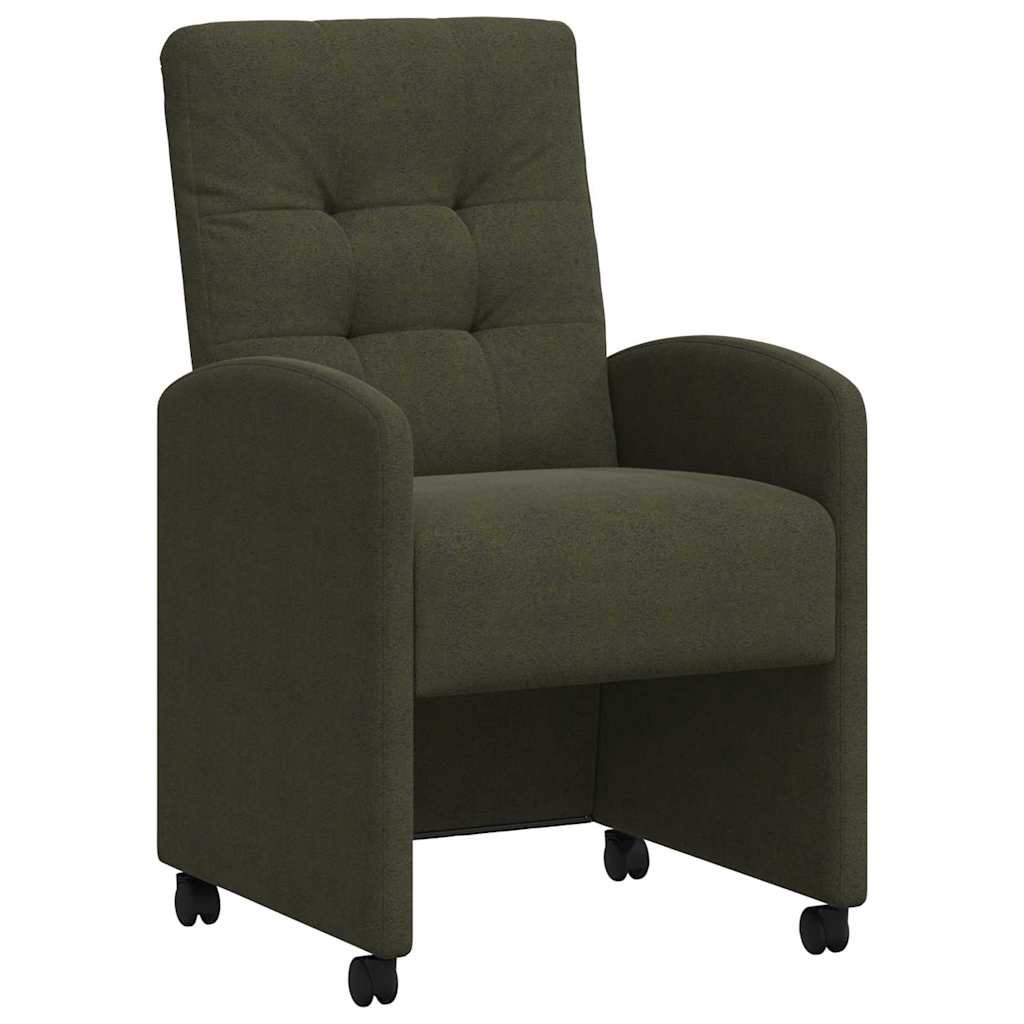 Eetkamerstoelen met Wieltjes 2 pcs Leger groen 58 x 67 x 97 cm is nu te koop bij PeponiXL, paradijselijk wonen!