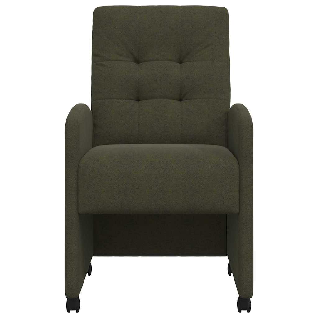 Eetkamerstoelen met Wieltjes 2 pcs Leger groen 58 x 67 x 97 cm is nu te koop bij PeponiXL, paradijselijk wonen!