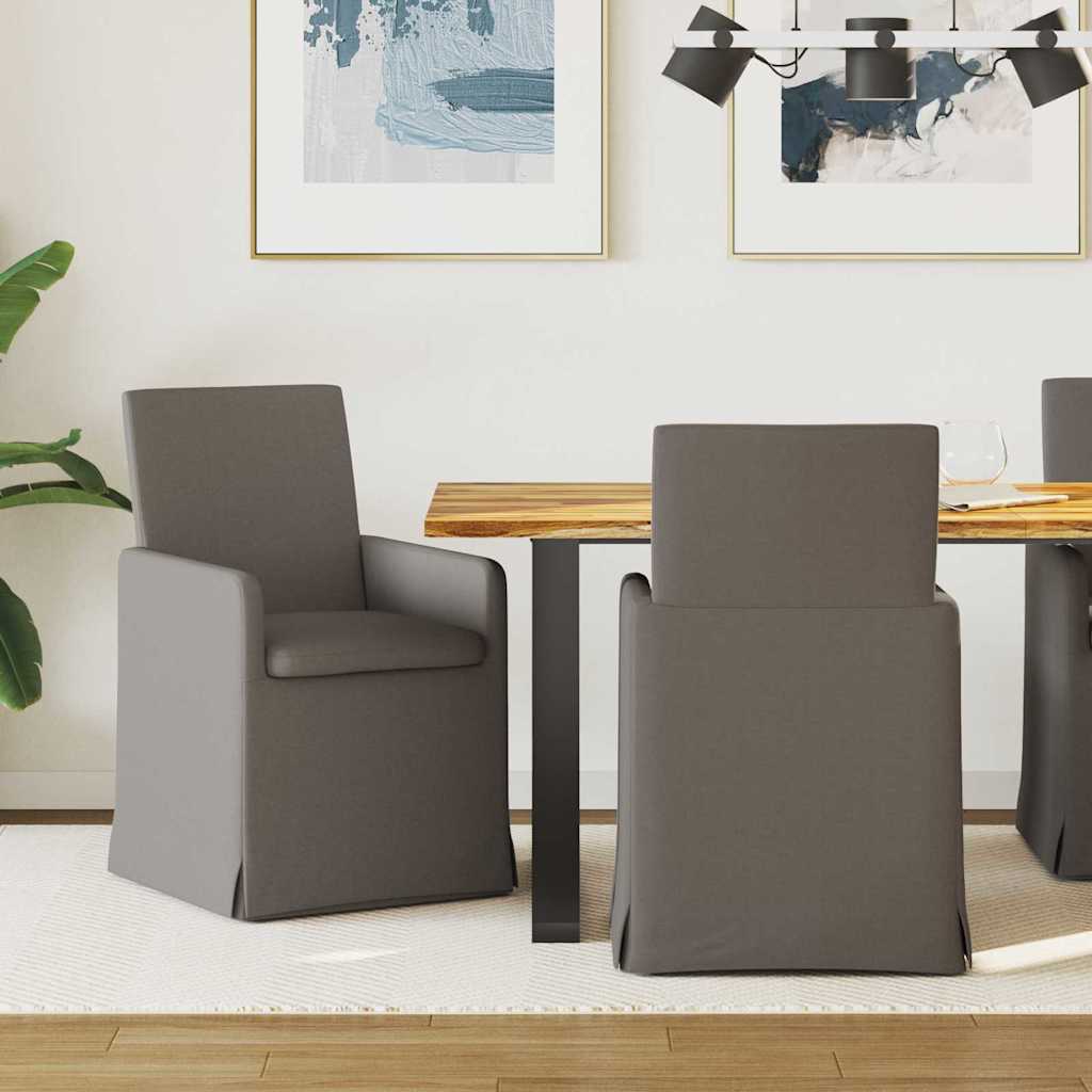 Eettafelstoelen 2 pcs Lichtgrijs 57 x 67 x 95 cm Linnen is nu te koop bij PeponiXL, paradijselijk wonen!