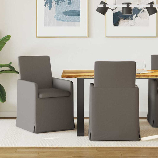 Eettafelstoelen 2 pcs Lichtgrijs 57 x 67 x 95 cm Linnen is nu te koop bij PeponiXL, paradijselijk wonen!