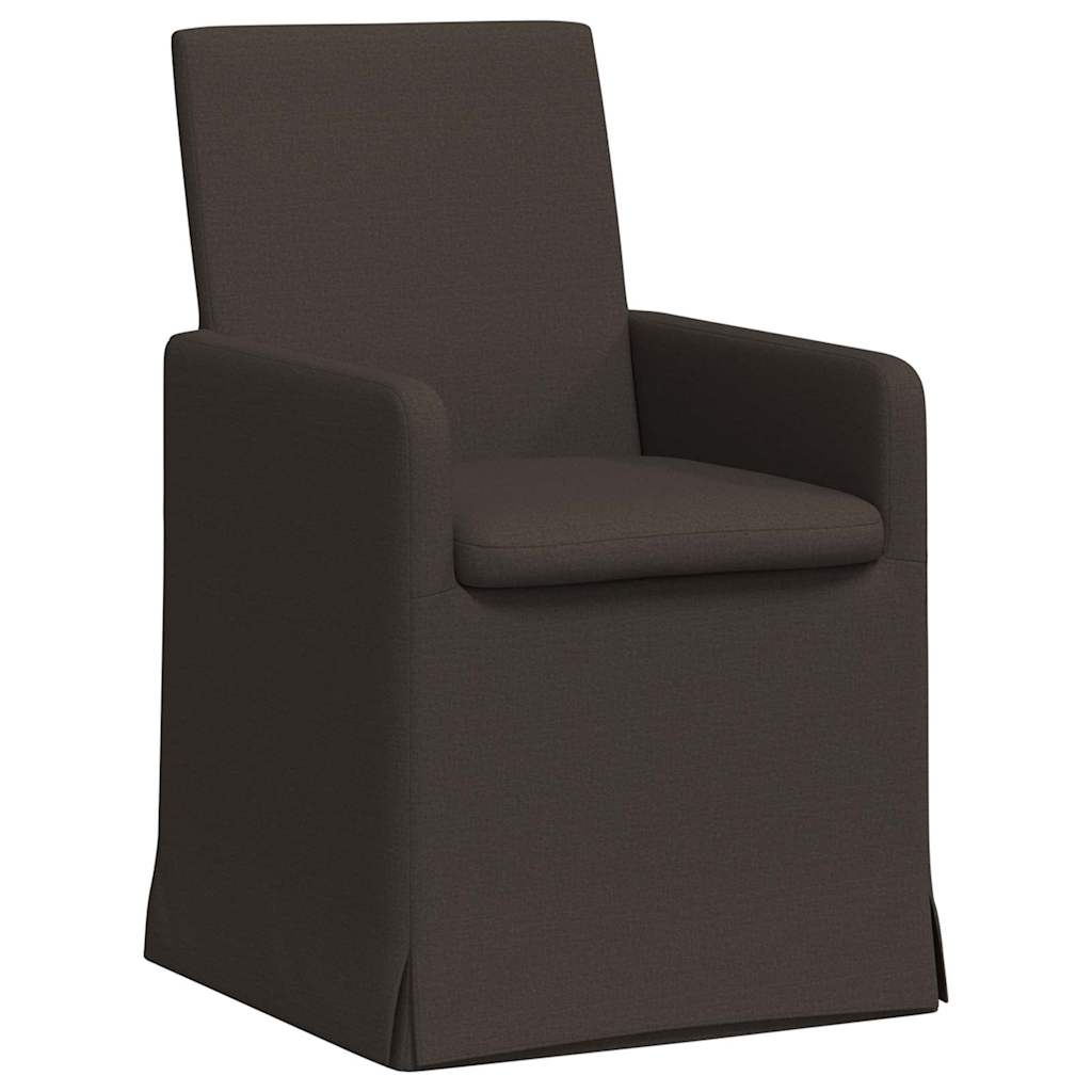 Eettafelstoelen 2 pcs Donkergrijs 57 x 67 x 95 cm Linnen is nu te koop bij PeponiXL, paradijselijk wonen!