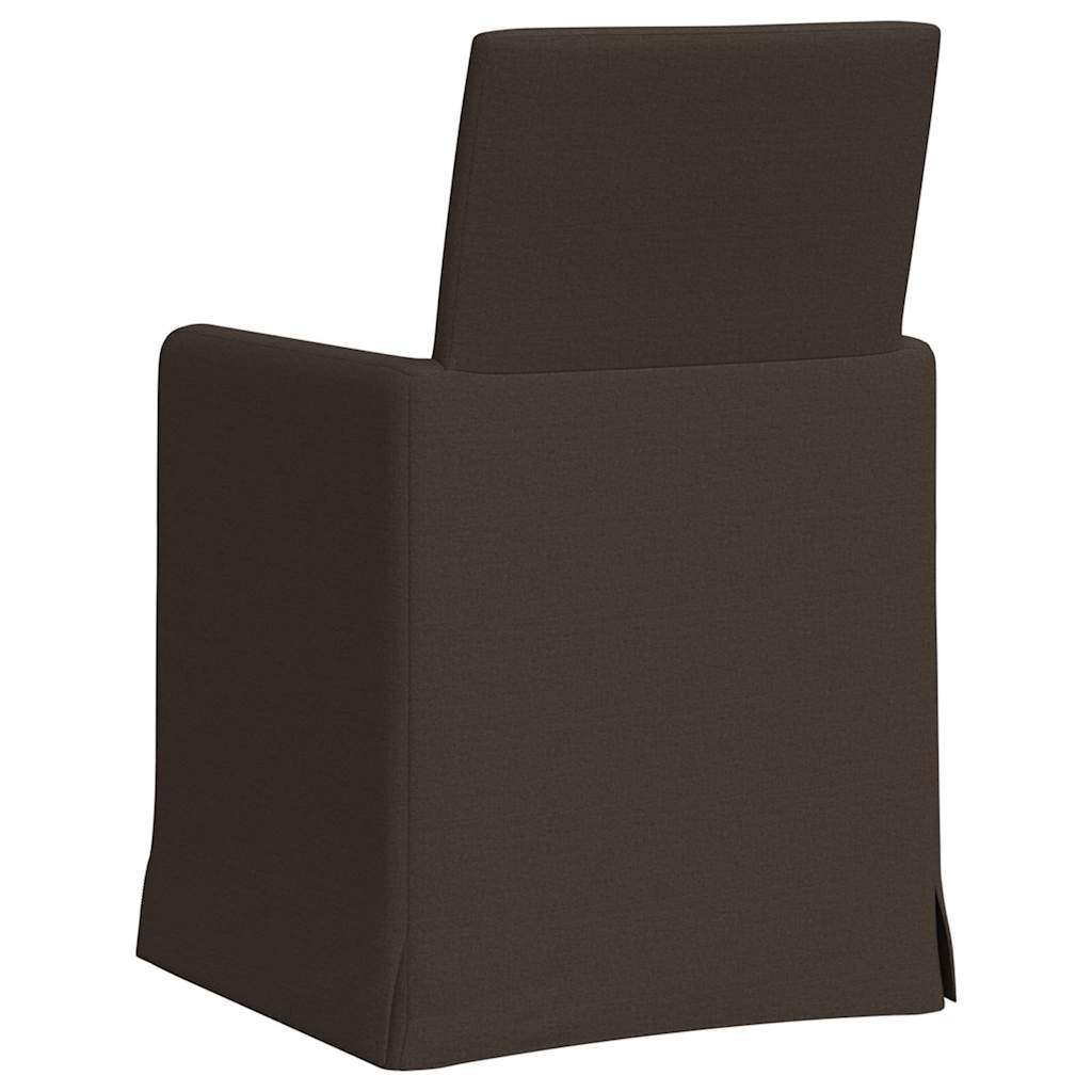 Eettafelstoelen 2 pcs Donkergrijs 57 x 67 x 95 cm Linnen is nu te koop bij PeponiXL, paradijselijk wonen!