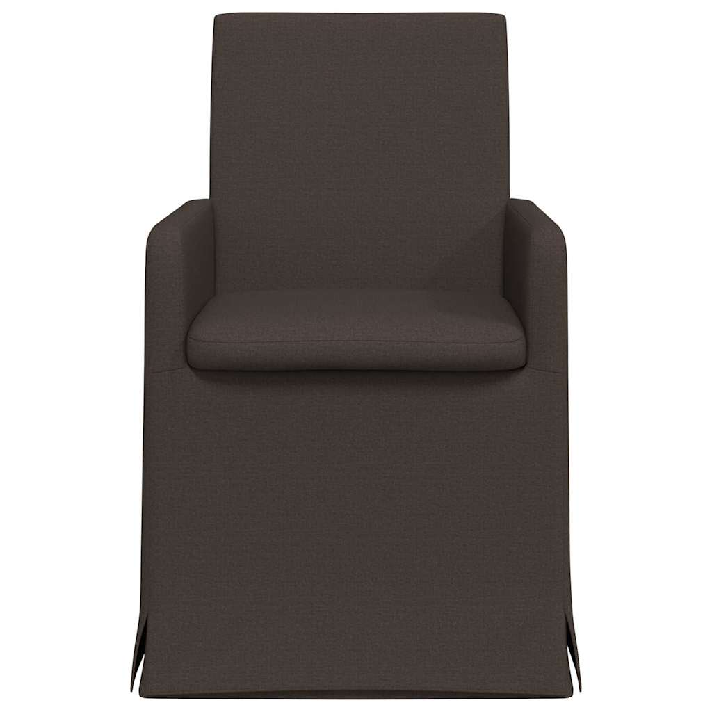 Eettafelstoelen 2 pcs Donkergrijs 57 x 67 x 95 cm Linnen is nu te koop bij PeponiXL, paradijselijk wonen!