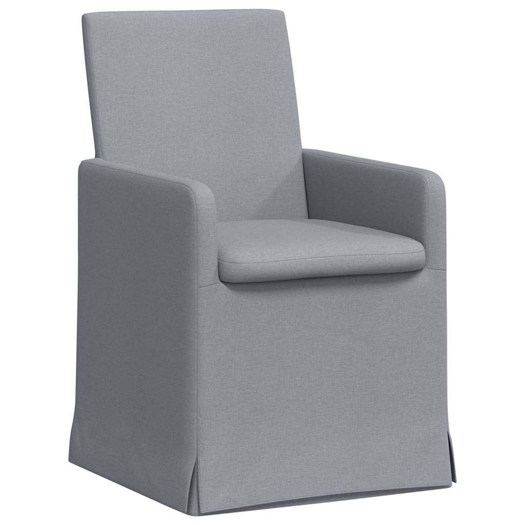Eettafelstoelen 2 pcs Lichtgrijs 57 x 67 x 95 cm Stof is nu te koop bij PeponiXL, paradijselijk wonen!