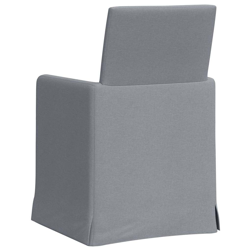 Eettafelstoelen 2 pcs Lichtgrijs 57 x 67 x 95 cm Stof is nu te koop bij PeponiXL, paradijselijk wonen!