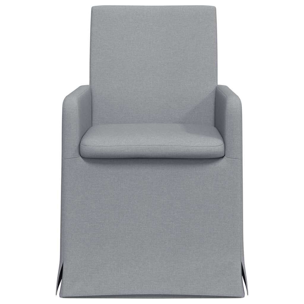 Eettafelstoelen 2 pcs Lichtgrijs 57 x 67 x 95 cm Stof is nu te koop bij PeponiXL, paradijselijk wonen!