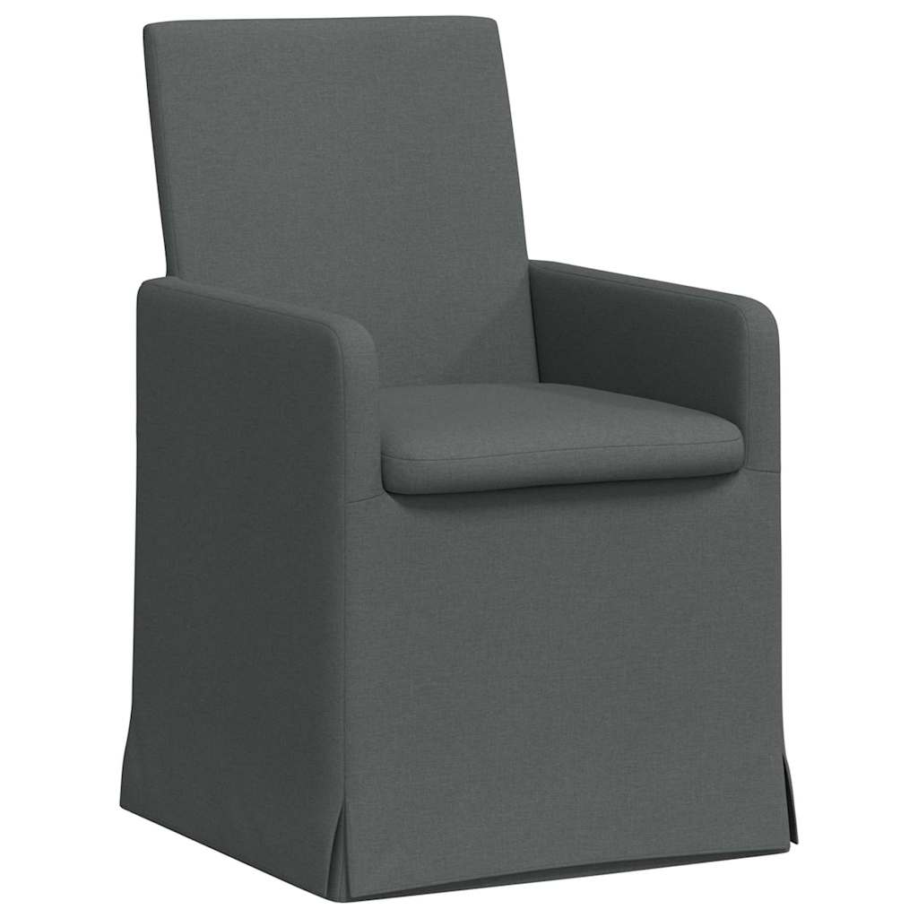 Eettafelstoelen 2 pcs Donkergrijs 57 x 67 x 95 cm Stof is nu te koop bij PeponiXL, paradijselijk wonen!