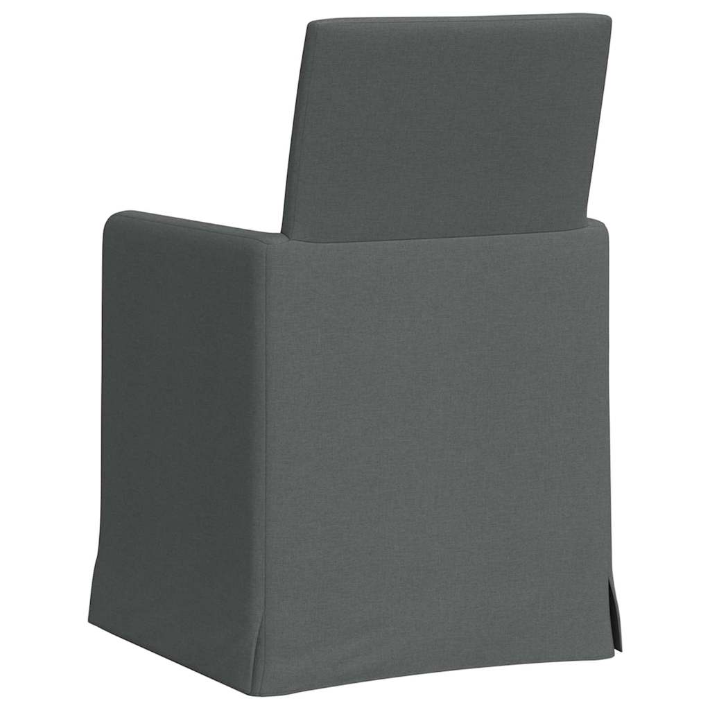 Eettafelstoelen 2 pcs Donkergrijs 57 x 67 x 95 cm Stof is nu te koop bij PeponiXL, paradijselijk wonen!