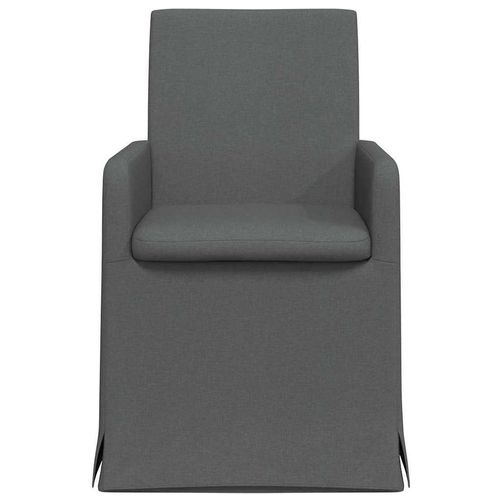 Eettafelstoelen 2 pcs Donkergrijs 57 x 67 x 95 cm Stof is nu te koop bij PeponiXL, paradijselijk wonen!