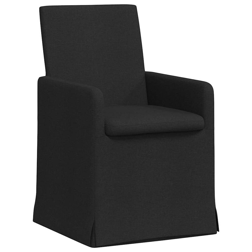 Eettafelstoelen 2 pcs Zwart 57 x 67 x 95 cm Stof is nu te koop bij PeponiXL, paradijselijk wonen!