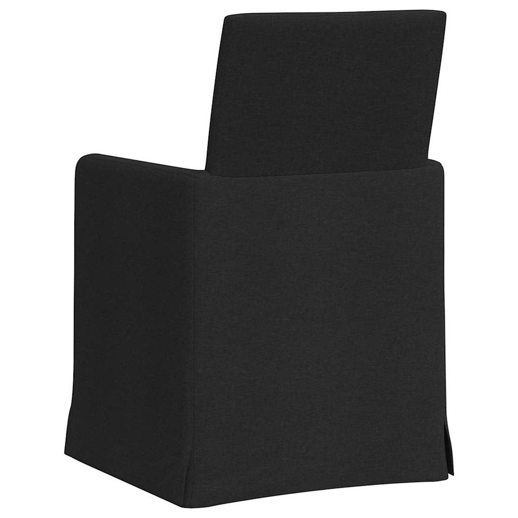 Eettafelstoelen 2 pcs Zwart 57 x 67 x 95 cm Stof is nu te koop bij PeponiXL, paradijselijk wonen!