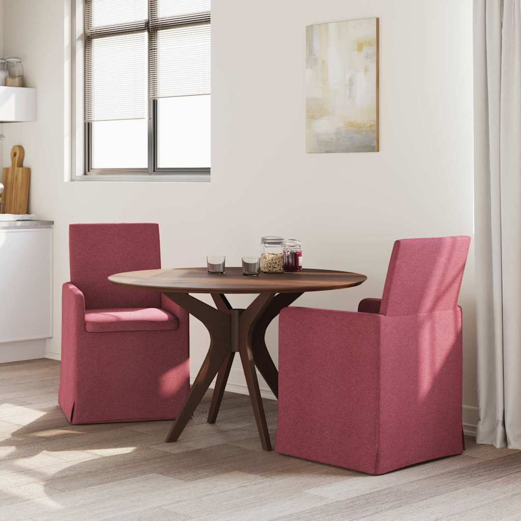 Eettafelstoelen 2 pcs Wijnrood 57 x 67 x 95 cm Stof is nu te koop bij PeponiXL, paradijselijk wonen!