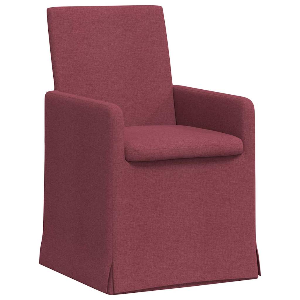 Eettafelstoelen 2 pcs Wijnrood 57 x 67 x 95 cm Stof is nu te koop bij PeponiXL, paradijselijk wonen!
