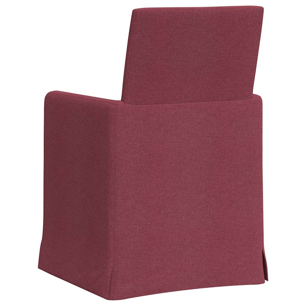Eettafelstoelen 2 pcs Wijnrood 57 x 67 x 95 cm Stof is nu te koop bij PeponiXL, paradijselijk wonen!