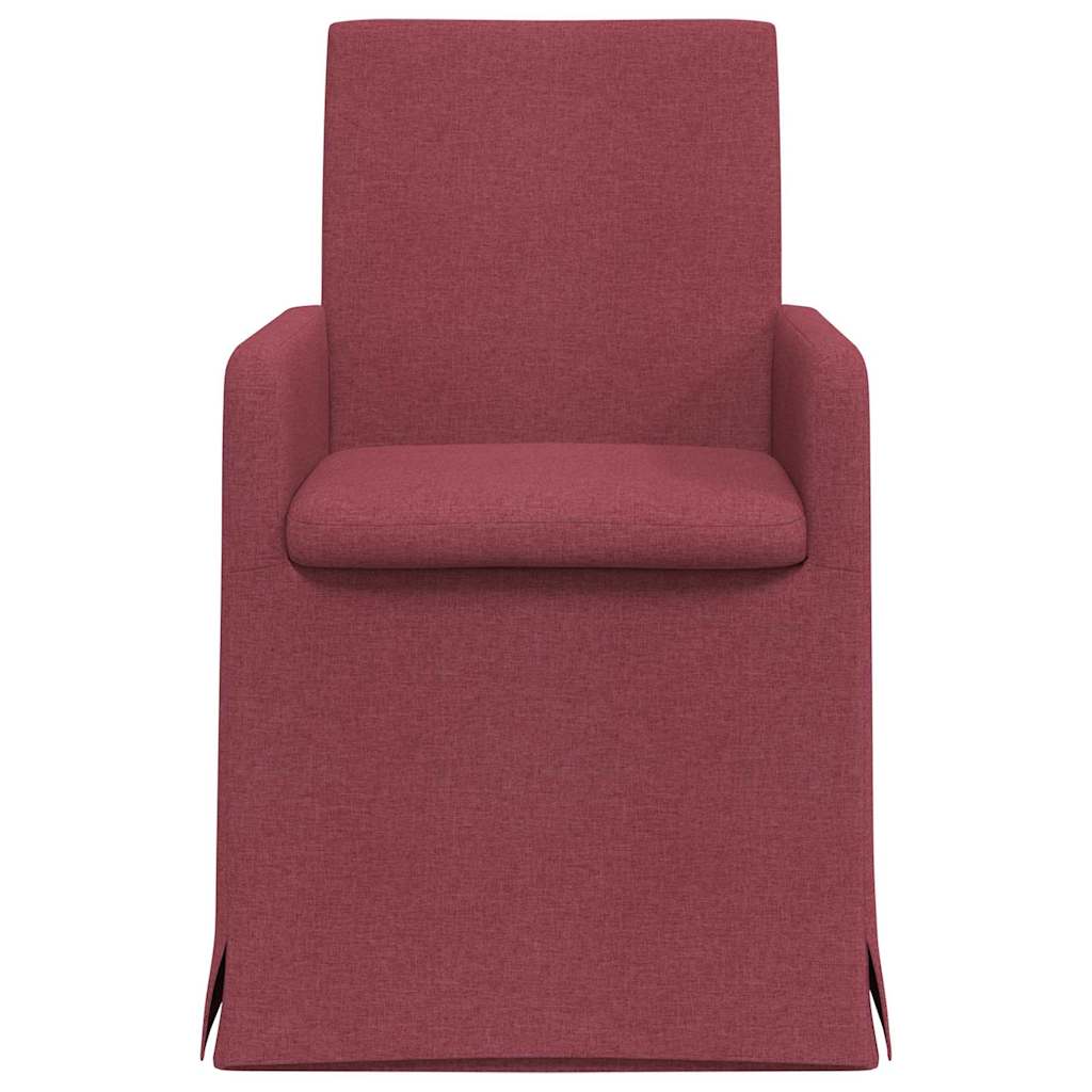 Eettafelstoelen 2 pcs Wijnrood 57 x 67 x 95 cm Stof is nu te koop bij PeponiXL, paradijselijk wonen!