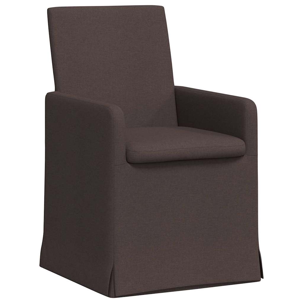 Eettafelstoelen 2 pcs Donkerbruin 57 x 67 x 95 cm Stof is nu te koop bij PeponiXL, paradijselijk wonen!