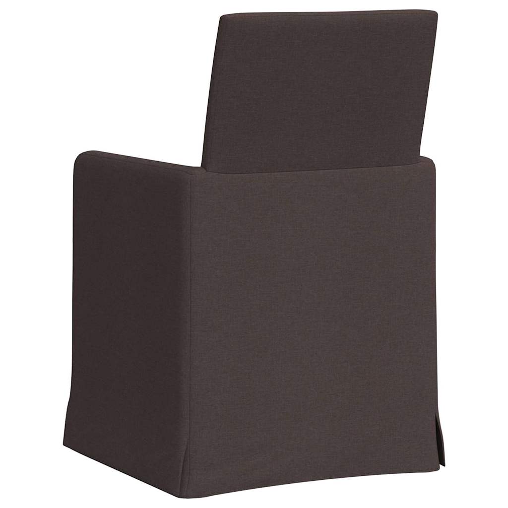 Eettafelstoelen 2 pcs Donkerbruin 57 x 67 x 95 cm Stof is nu te koop bij PeponiXL, paradijselijk wonen!