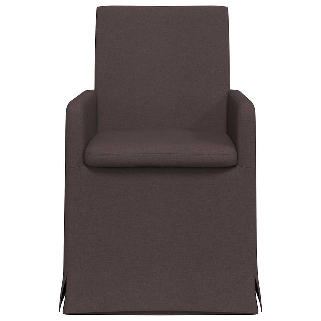 Eettafelstoelen 2 pcs Donkerbruin 57 x 67 x 95 cm Stof is nu te koop bij PeponiXL, paradijselijk wonen!