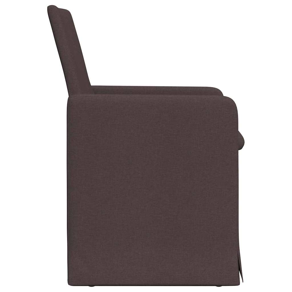 Eettafelstoelen 2 pcs Donkerbruin 57 x 67 x 95 cm Stof is nu te koop bij PeponiXL, paradijselijk wonen!