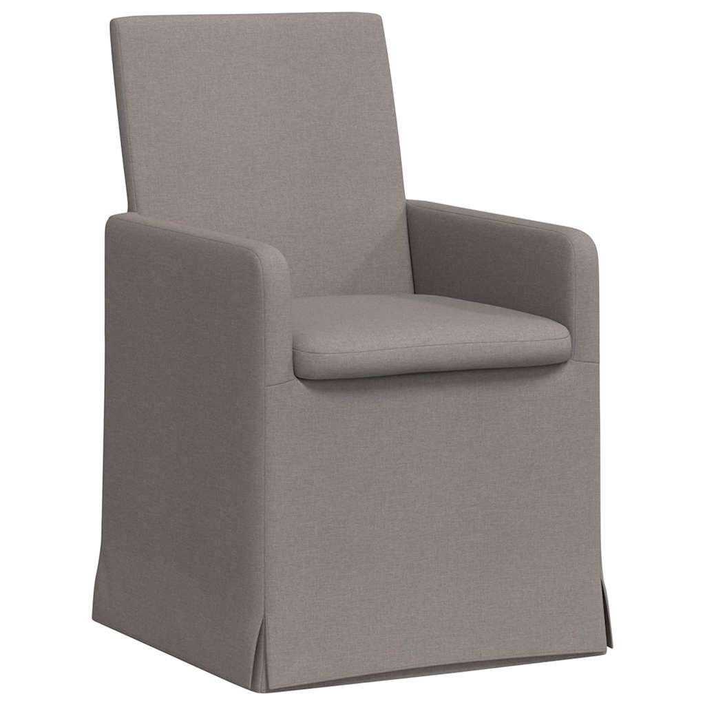 Eettafelstoelen 2 pcs Taupe 57 x 67 x 95 cm Stof is nu te koop bij PeponiXL, paradijselijk wonen!