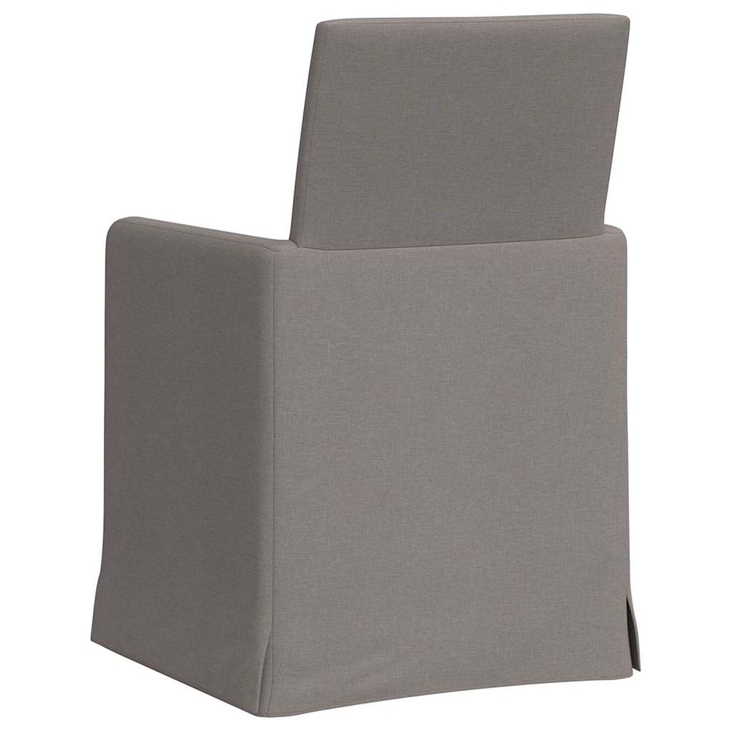 Eettafelstoelen 2 pcs Taupe 57 x 67 x 95 cm Stof is nu te koop bij PeponiXL, paradijselijk wonen!