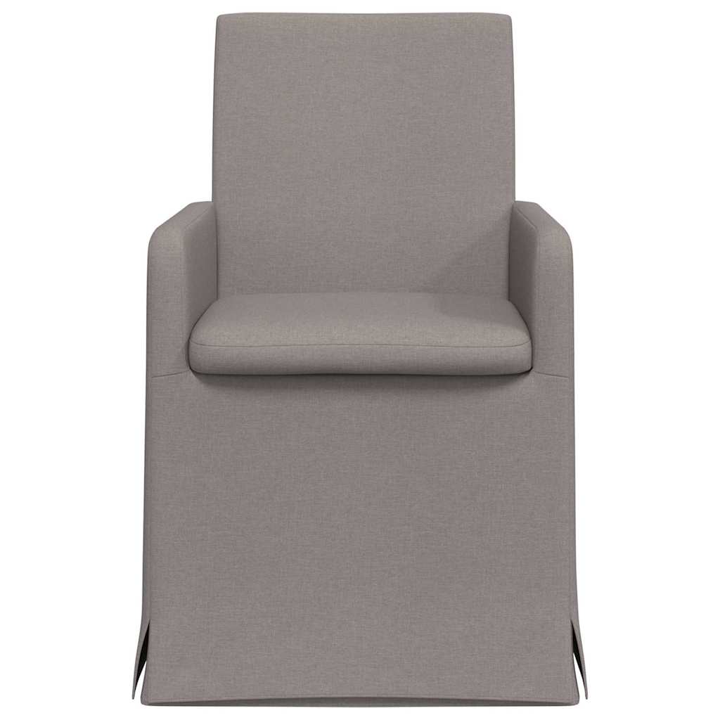 Eettafelstoelen 2 pcs Taupe 57 x 67 x 95 cm Stof is nu te koop bij PeponiXL, paradijselijk wonen!