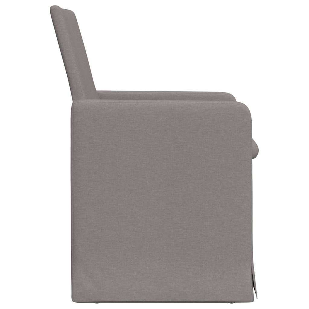 Eettafelstoelen 2 pcs Taupe 57 x 67 x 95 cm Stof is nu te koop bij PeponiXL, paradijselijk wonen!