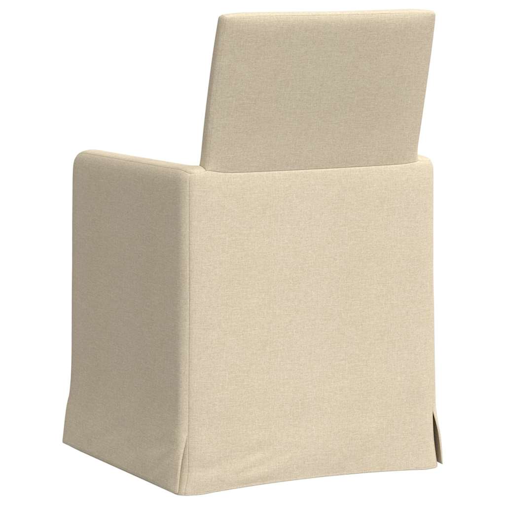 Eettafelstoelen 2 pcs Crème 57 x 67 x 95 cm Stof is nu te koop bij PeponiXL, paradijselijk wonen!