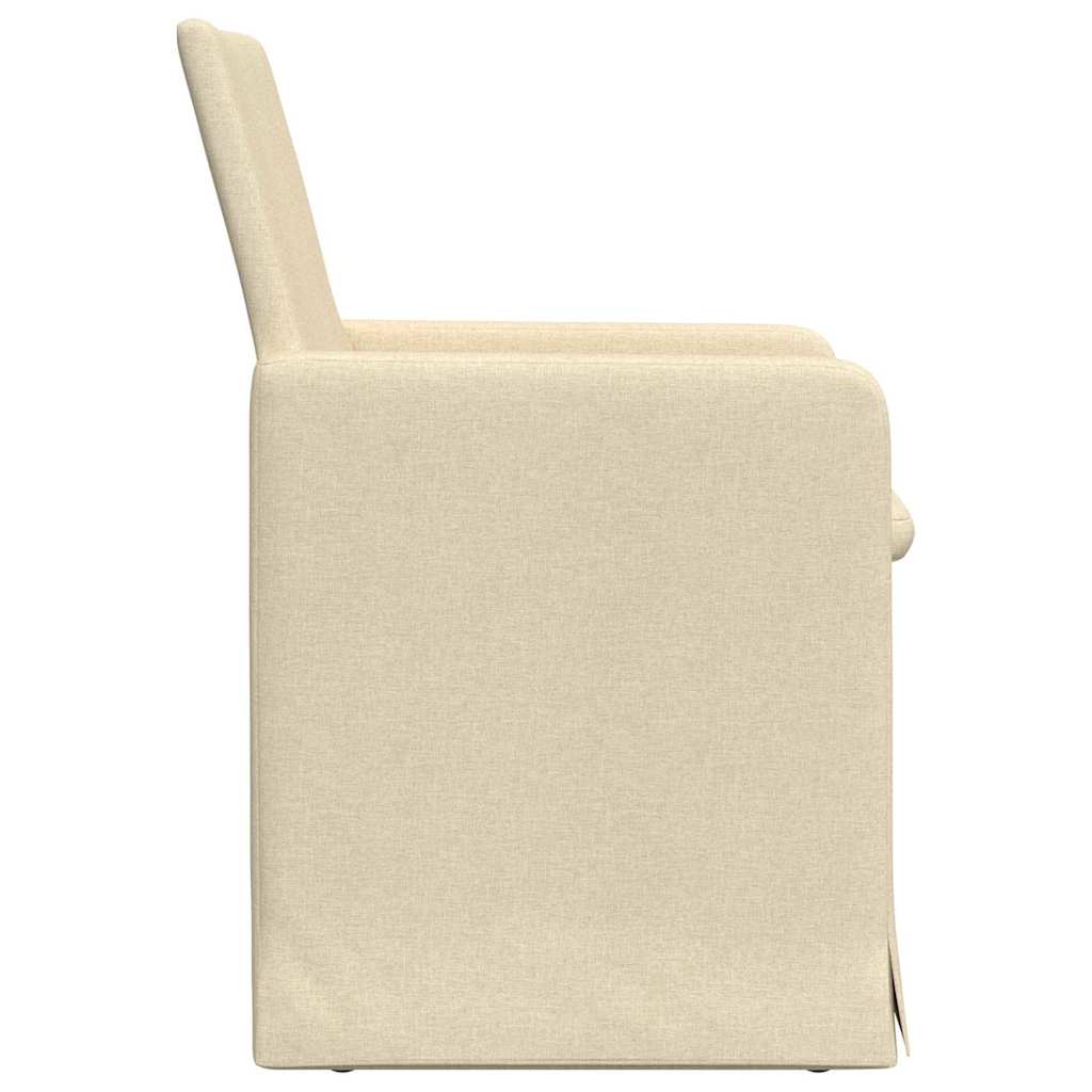 Eettafelstoelen 2 pcs Crème 57 x 67 x 95 cm Stof is nu te koop bij PeponiXL, paradijselijk wonen!