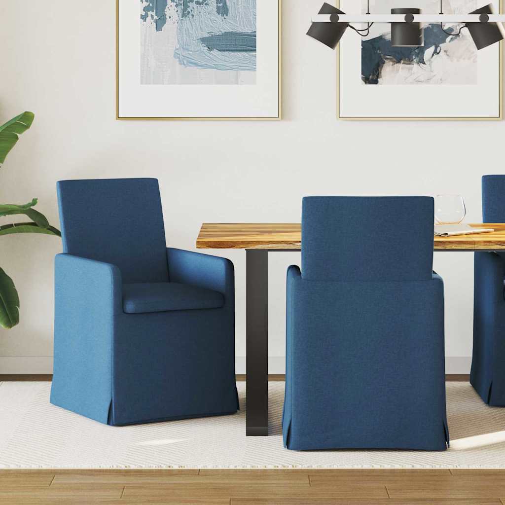 Eettafelstoelen 2 pcs Blauw 57 x 67 x 95 cm Stof is nu te koop bij PeponiXL, paradijselijk wonen!