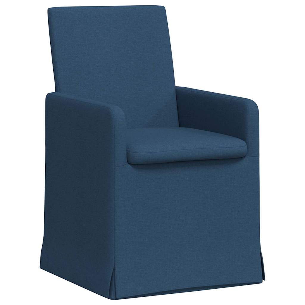Eettafelstoelen 2 pcs Blauw 57 x 67 x 95 cm Stof is nu te koop bij PeponiXL, paradijselijk wonen!