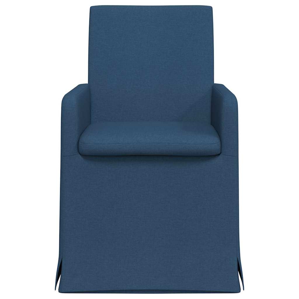Eettafelstoelen 2 pcs Blauw 57 x 67 x 95 cm Stof is nu te koop bij PeponiXL, paradijselijk wonen!