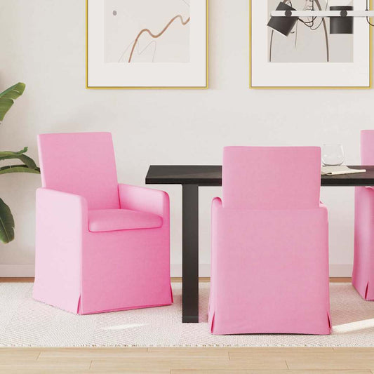 Eettafelstoelen 2 pcs Roze 57 x 67 x 95 cm Stof is nu te koop bij PeponiXL, paradijselijk wonen!