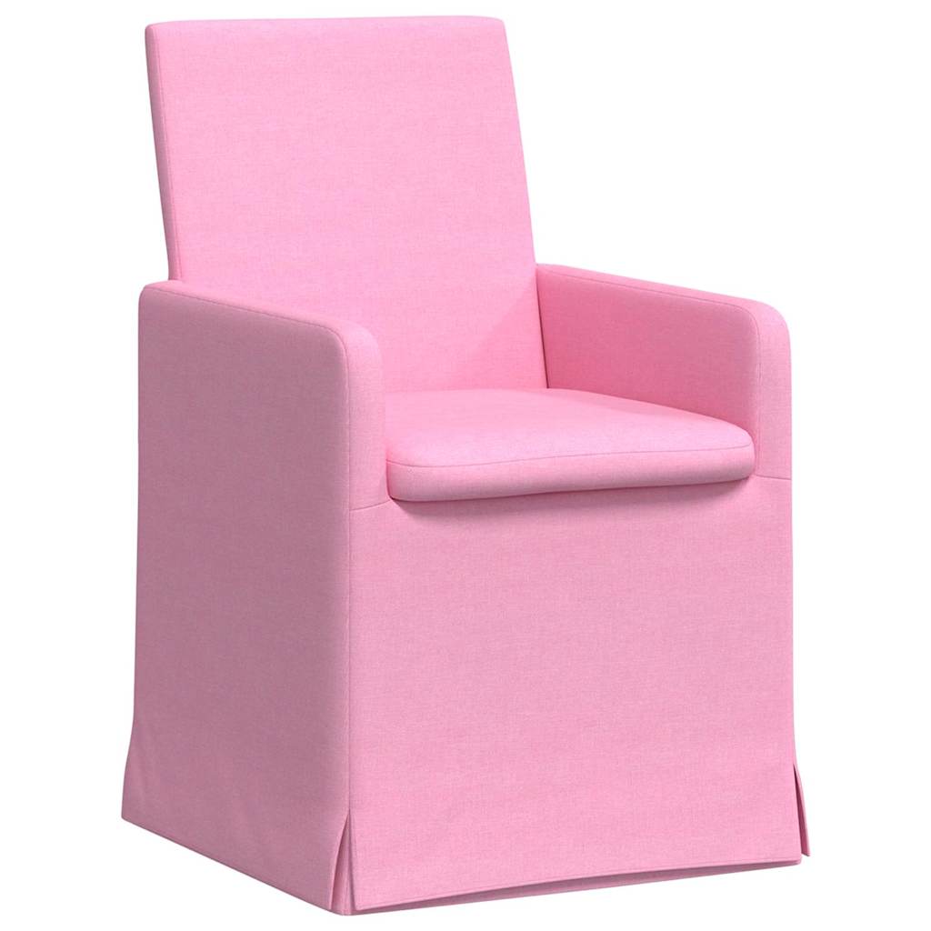 Eettafelstoelen 2 pcs Roze 57 x 67 x 95 cm Stof is nu te koop bij PeponiXL, paradijselijk wonen!