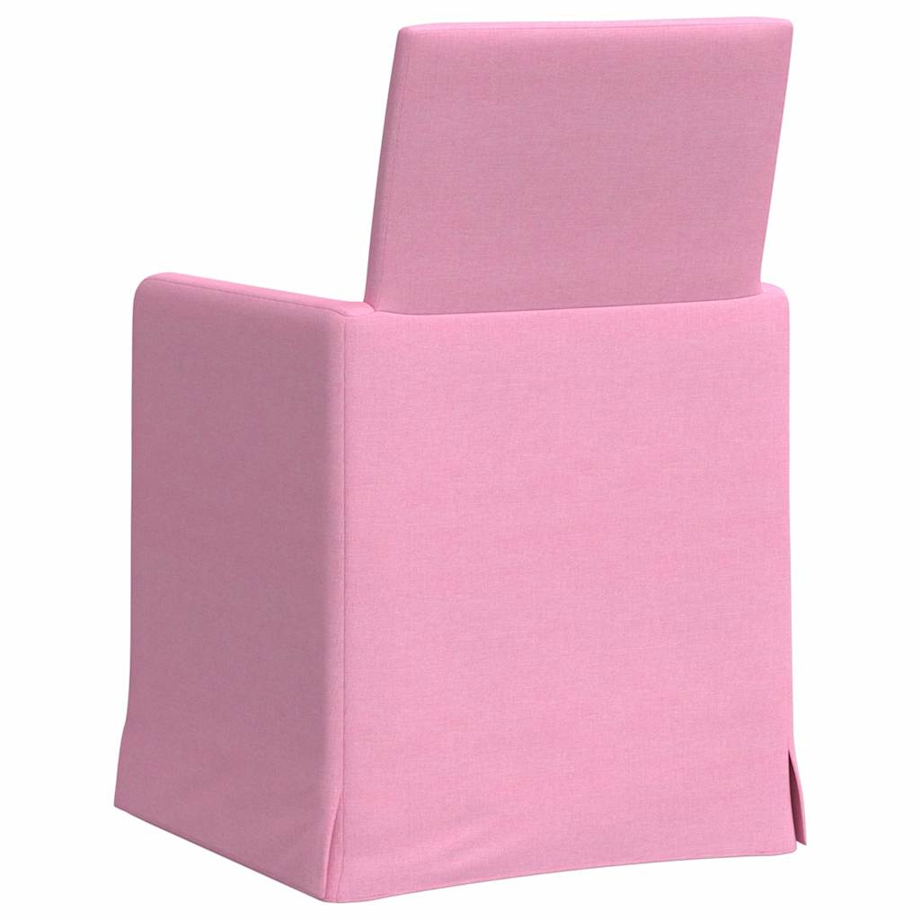 Eettafelstoelen 2 pcs Roze 57 x 67 x 95 cm Stof is nu te koop bij PeponiXL, paradijselijk wonen!