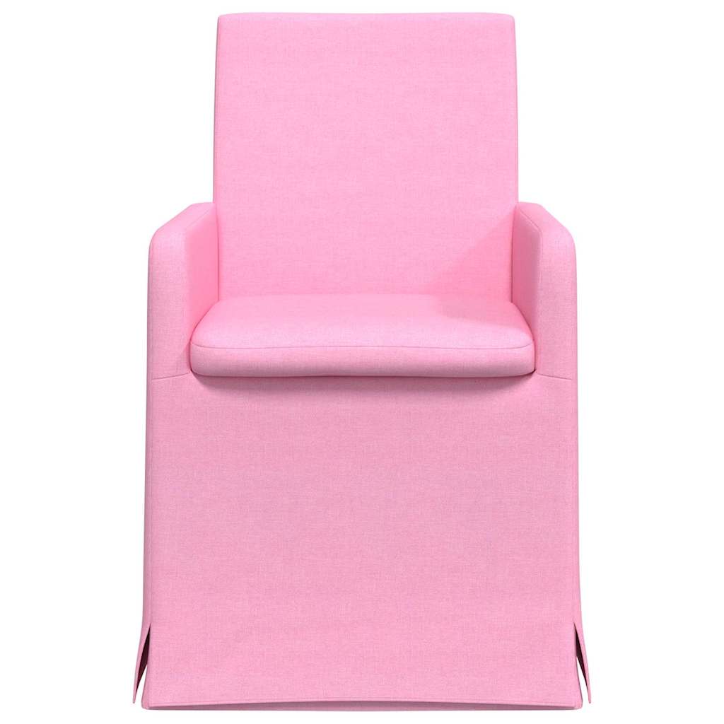 Eettafelstoelen 2 pcs Roze 57 x 67 x 95 cm Stof is nu te koop bij PeponiXL, paradijselijk wonen!