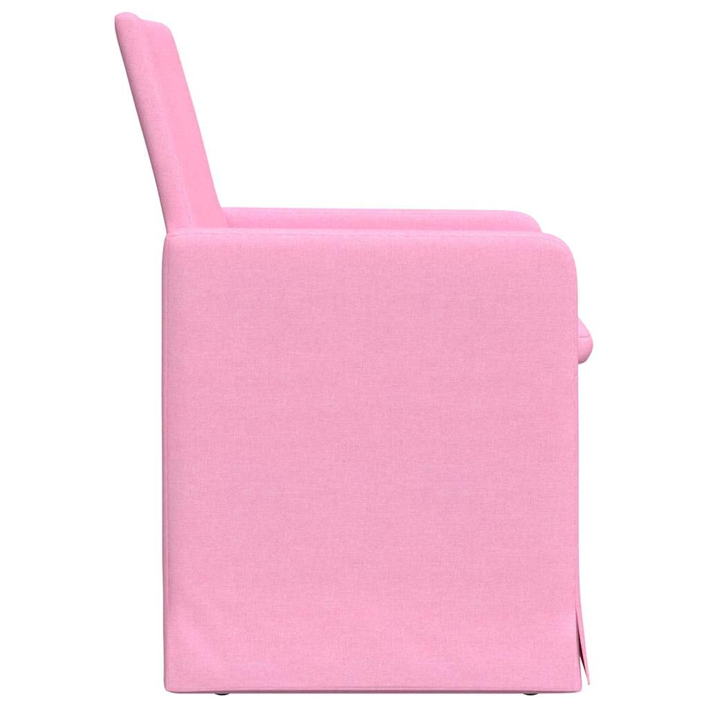 Eettafelstoelen 2 pcs Roze 57 x 67 x 95 cm Stof is nu te koop bij PeponiXL, paradijselijk wonen!