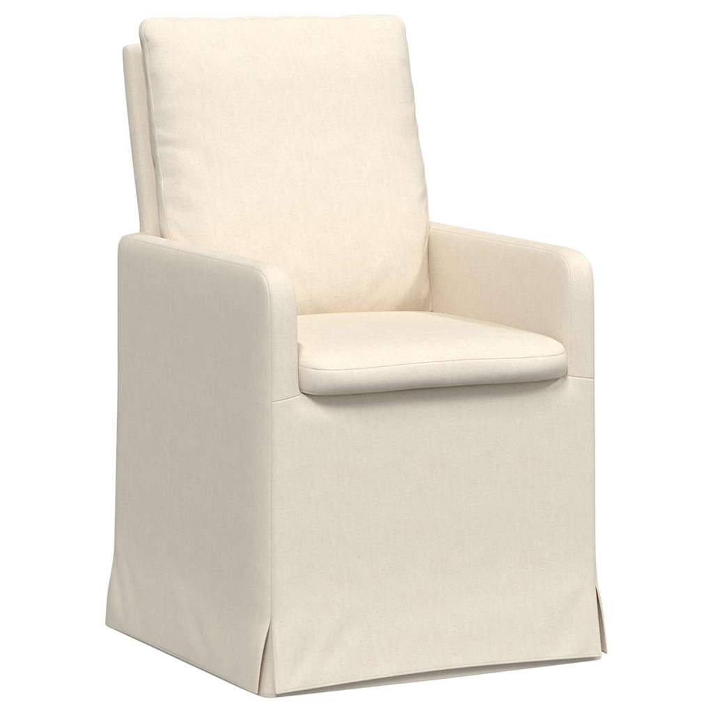 Eettafelstoelen 2 pcs Beige 57 x 67 x 98 cm Linnen is nu te koop bij PeponiXL, paradijselijk wonen!