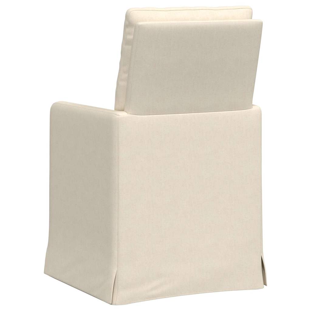 Eettafelstoelen 2 pcs Beige 57 x 67 x 98 cm Linnen is nu te koop bij PeponiXL, paradijselijk wonen!