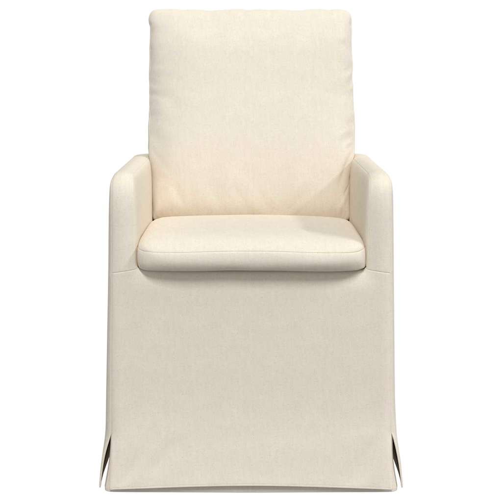 Eettafelstoelen 2 pcs Beige 57 x 67 x 98 cm Linnen is nu te koop bij PeponiXL, paradijselijk wonen!