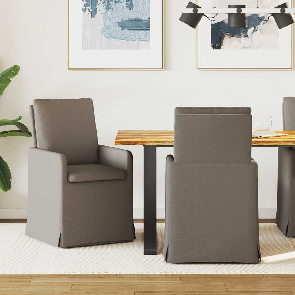 Eettafelstoelen 2 pcs Lichtgrijs 57 x 67 x 98 cm Linnen is nu te koop bij PeponiXL, paradijselijk wonen!