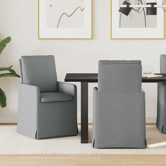 Eettafelstoelen 2 pcs Lichtgrijs 57 x 67 x 98 cm Stof is nu te koop bij PeponiXL, paradijselijk wonen!