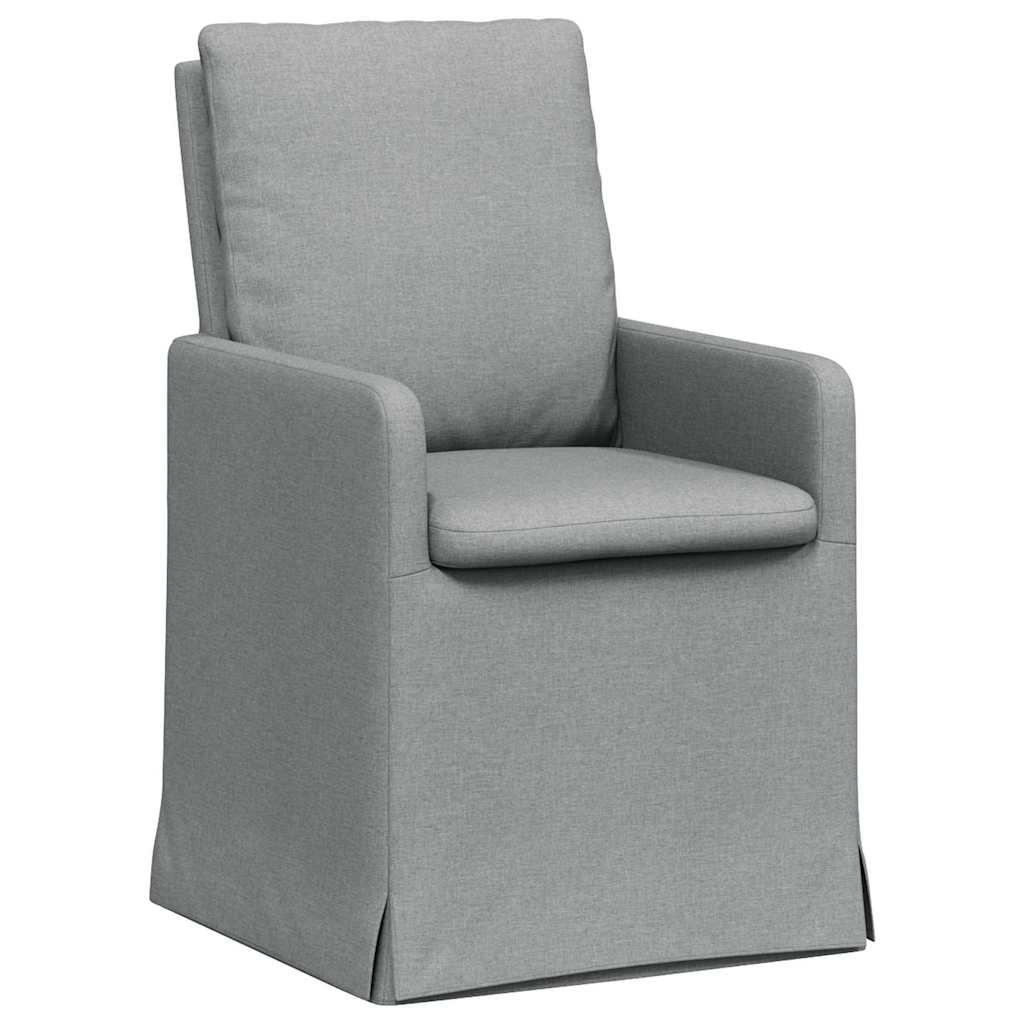 Eettafelstoelen 2 pcs Lichtgrijs 57 x 67 x 98 cm Stof is nu te koop bij PeponiXL, paradijselijk wonen!