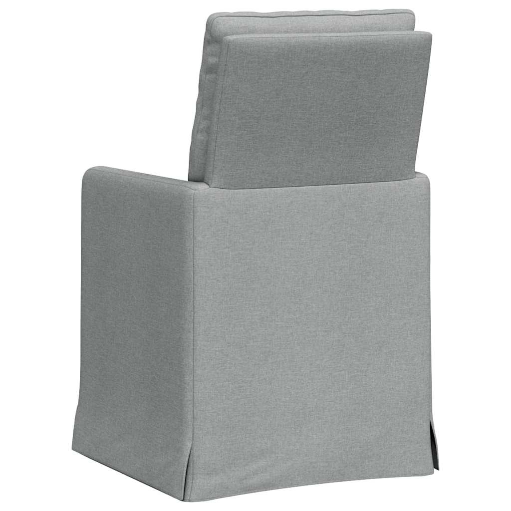 Eettafelstoelen 2 pcs Lichtgrijs 57 x 67 x 98 cm Stof is nu te koop bij PeponiXL, paradijselijk wonen!
