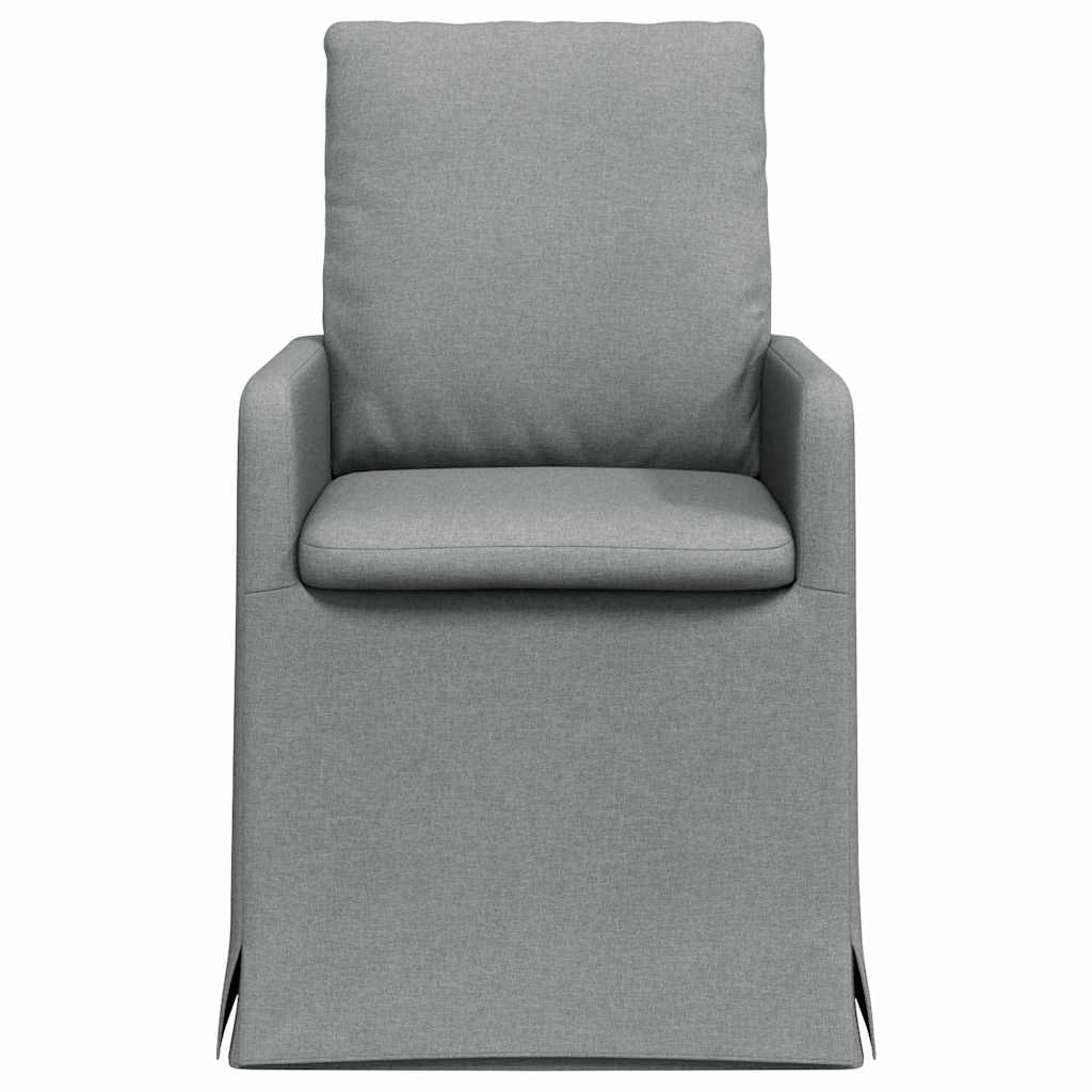 Eettafelstoelen 2 pcs Lichtgrijs 57 x 67 x 98 cm Stof is nu te koop bij PeponiXL, paradijselijk wonen!