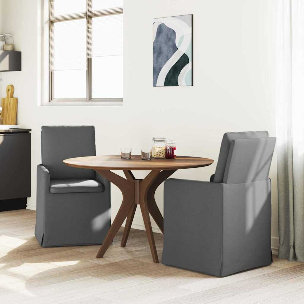Eettafelstoelen 2 pcs Donkergrijs 57 x 67 x 98 cm Stof is nu te koop bij PeponiXL, paradijselijk wonen!