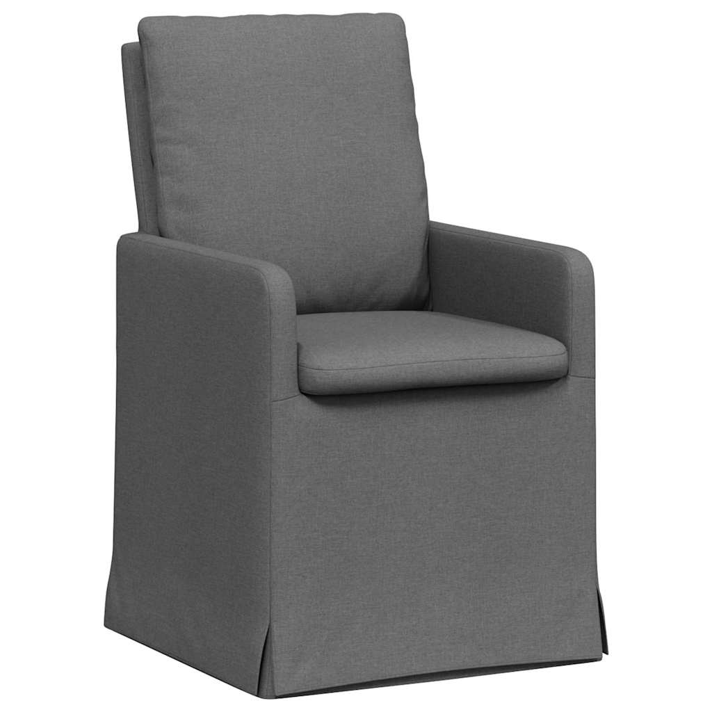 Eettafelstoelen 2 pcs Donkergrijs 57 x 67 x 98 cm Stof is nu te koop bij PeponiXL, paradijselijk wonen!